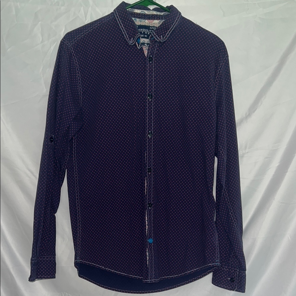 Men's Navy Blue Long Sleeve Shirt